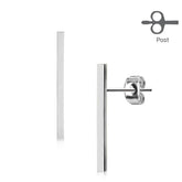 Pair of Long Bar Stud Earrings